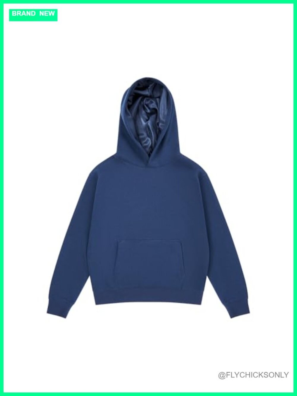 Satin-Lined Hoodie Oversized Frizz-Free Hair Cotton Sweatshirt